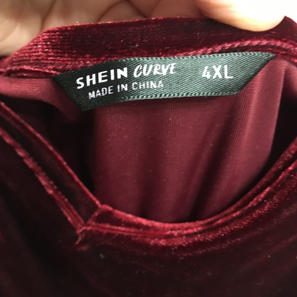 Shein Curve 4x dark red velour jumpsuit-1 piece - Picture 8 of 8